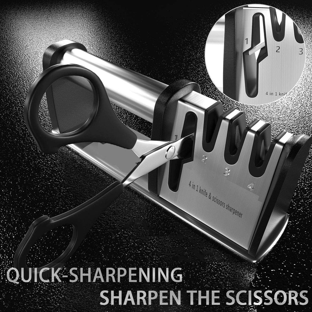 Kitchen Sharpener, 4-inch Knife Clipper Manual Sharpener