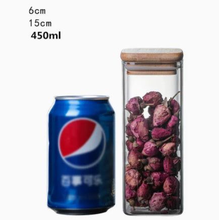 High Borosilicate Glass Square Sealed Tank Transparent Storage