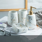 Ceramic Bathroom Accessory Set - Modern Decor