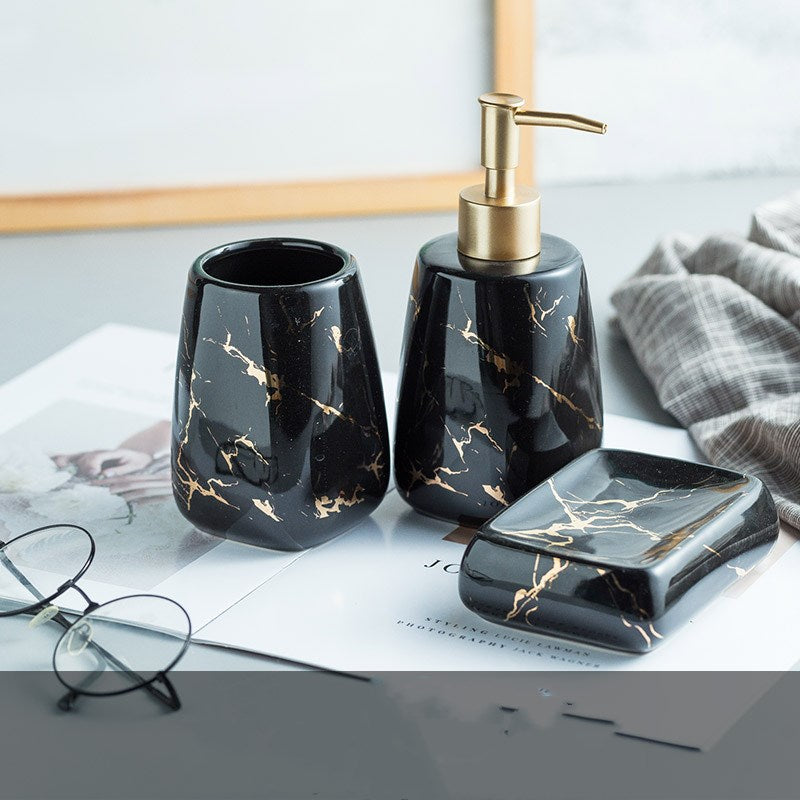 Ceramic Bathroom Accessory Set - Modern Decor