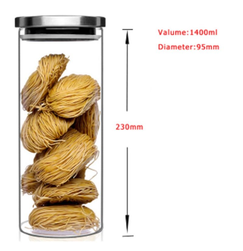 Heat-resistant Glass Storage Tank With Stainless Steel Lid