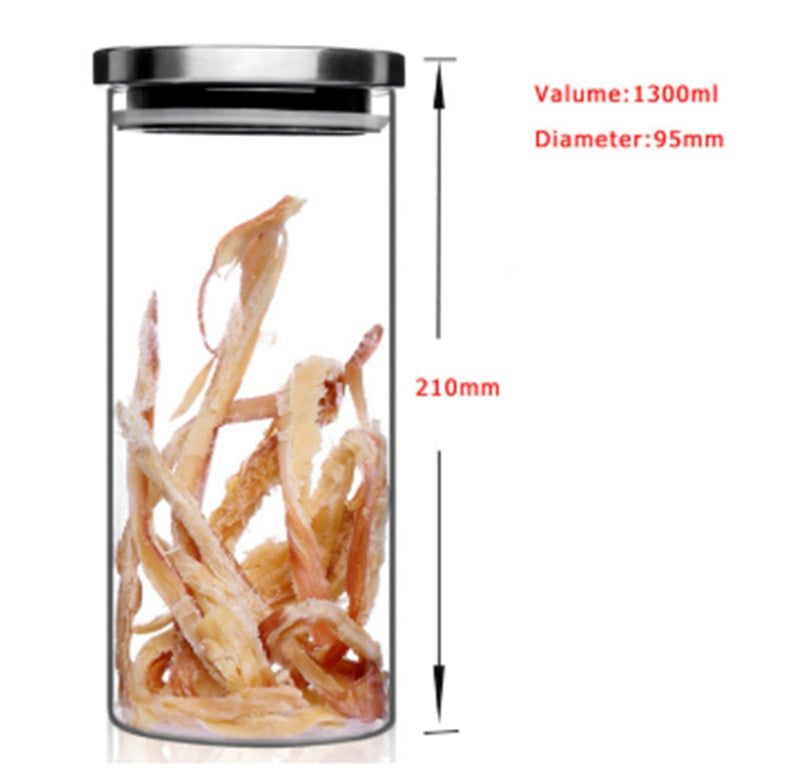 Heat-resistant Glass Storage Tank With Stainless Steel Lid