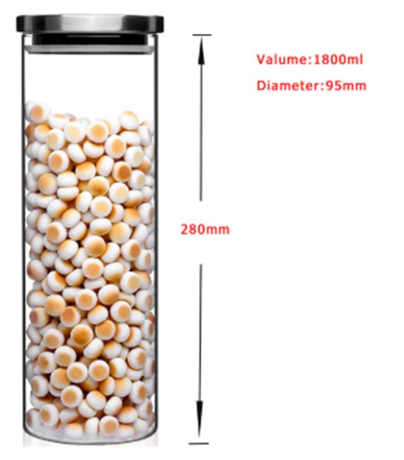 Heat-resistant Glass Storage Tank With Stainless Steel Lid