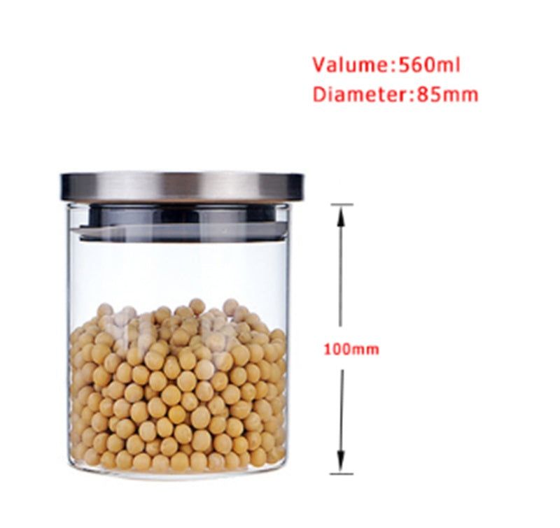 Heat-resistant Glass Storage Tank With Stainless Steel Lid