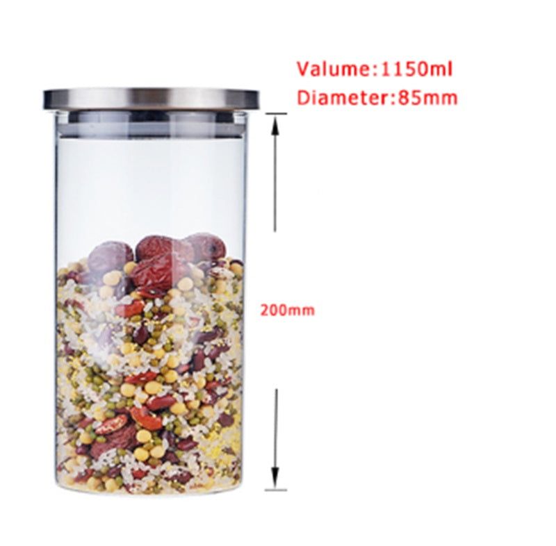 Heat-resistant Glass Storage Tank With Stainless Steel Lid