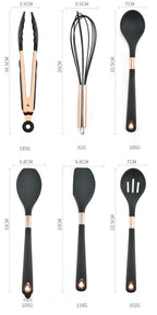 Silicone Kitchenware Set 13-piece Cooking Spatula Set Kitchenware Storage Bucket