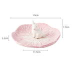 Easter Ceramic Cute Cartoon Hand Painted Animal Children's Tableware Rabbit Cabbage Fruit Salad Dessert Bowl Steak Plate Dinnerware
