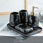 Ceramic Bathroom Accessory Set - Modern Decor