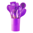 Wooden Handle Silicone Kitchenware Cooking Spatula Set