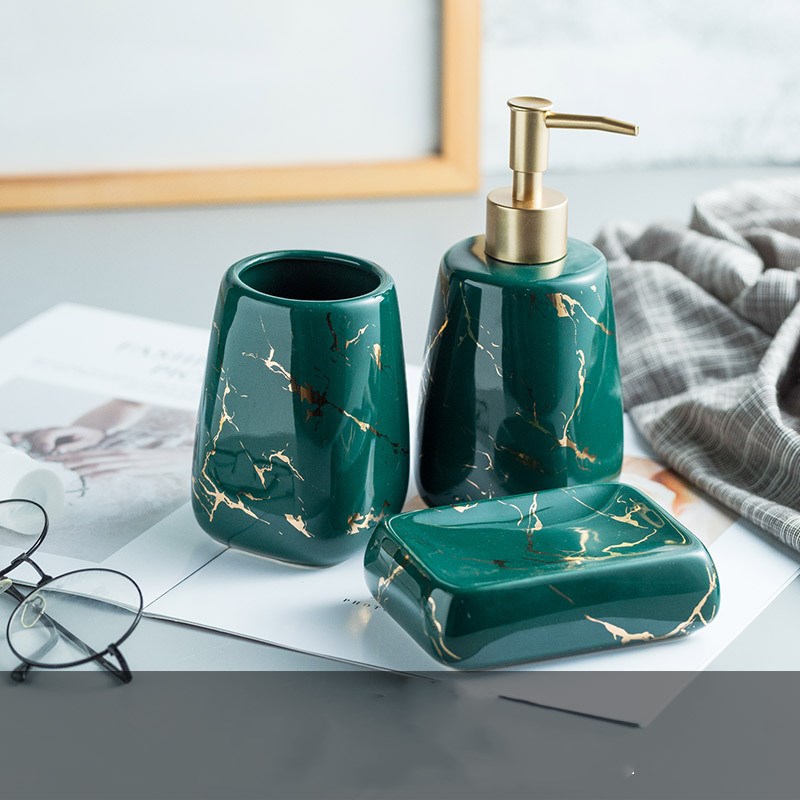 Ceramic Bathroom Accessory Set - Modern Decor