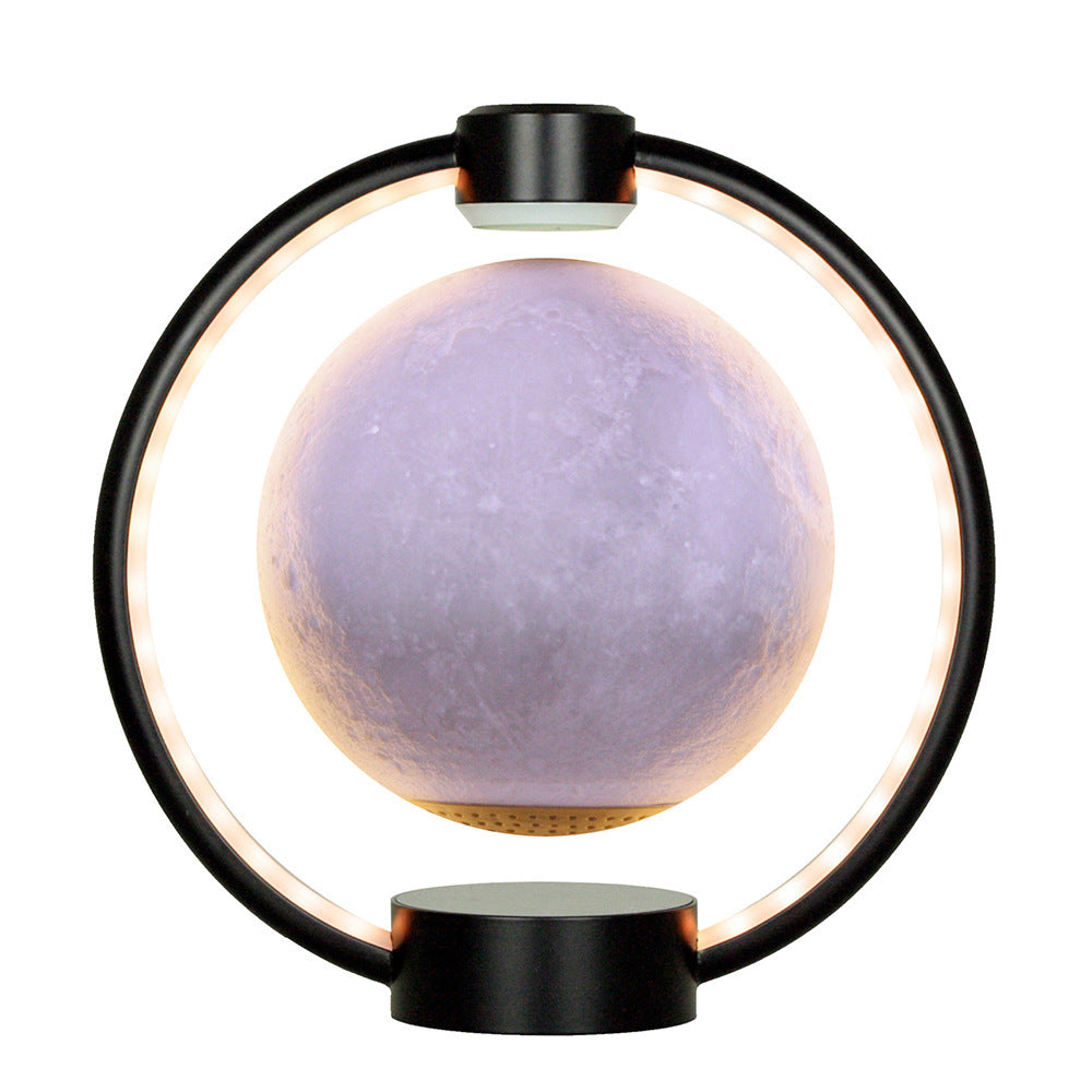 Magnetic Levitation Moon Light 3D Printing Planet Light Bluetooth Speaker, Warm Atmosphere Night Light Creative Magnetic