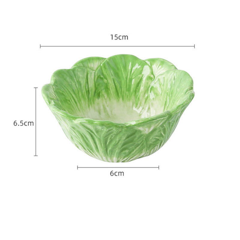 Easter Ceramic Cute Cartoon Hand Painted Animal Children's Tableware Rabbit Cabbage Fruit Salad Dessert Bowl Steak Plate Dinnerware