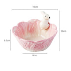 Easter Ceramic Cute Cartoon Hand Painted Animal Children's Tableware Rabbit Cabbage Fruit Salad Dessert Bowl Steak Plate Dinnerware