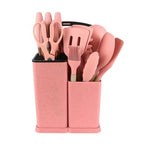 Silicone Kitchenware Set 19 Pieces Storage Container Straw Color