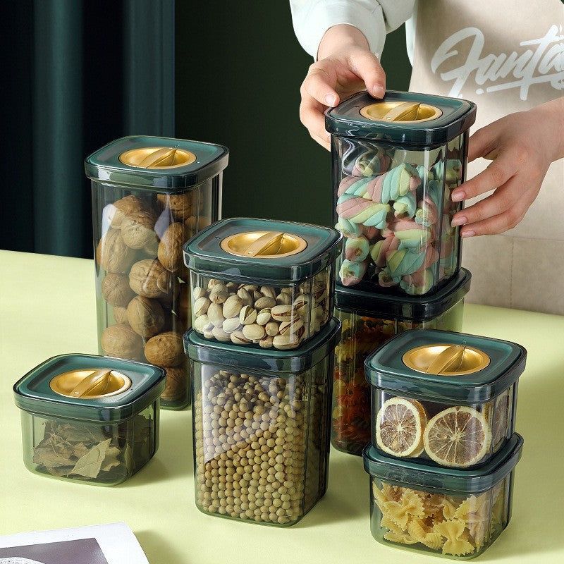 Light Luxury Moisture-proof Sealed Canister With Rotary Lid For Food Grade