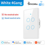 Tuya WiFi/Zigbee Smart Touch Sensor Light Switch Smart Wall Touch Switch Smart Life Work with AlexaGoogle Home 1/2/3/4 Gang
