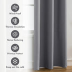 2pcs Modern 100% Blackout Curtain with Coated Lining, Curains for Bedroom, Living Room, Dining Room, Bathroom, Home Decor