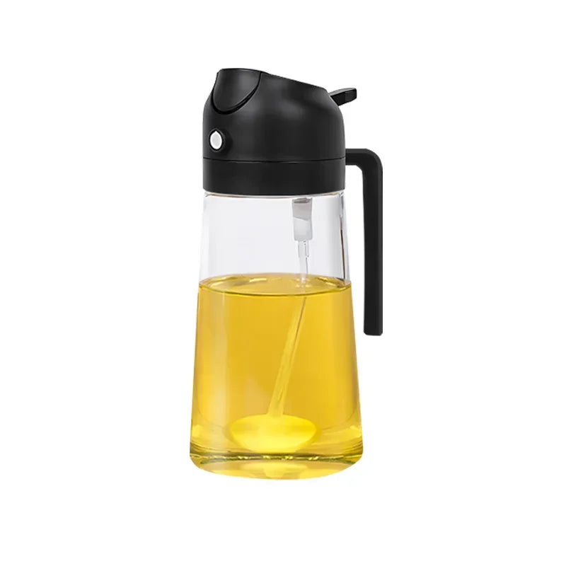 2in1 Olive Oil Dispenser Bottle 500ml Plastic Oil Sprayer for Cooking Oil Spray Tank BBQ Baking Picnic Kitchen Tools for Home
