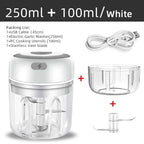100ML/250ML Electric  Meat Mincer Garlic Chopper Rotate Garlic Press Crusher Vegetable Onion Cutter Kitchen Cooking Accessories