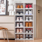 6 Layers Shoes Box Foldable Transparent Sneaker Shoe Storage Organizers Box Stackable Dustproof High-top Cabinet Shoe Rack Shelf