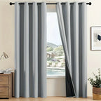 2pcs Modern 100% Blackout Curtain with Coated Lining, Curains for Bedroom, Living Room, Dining Room, Bathroom, Home Decor
