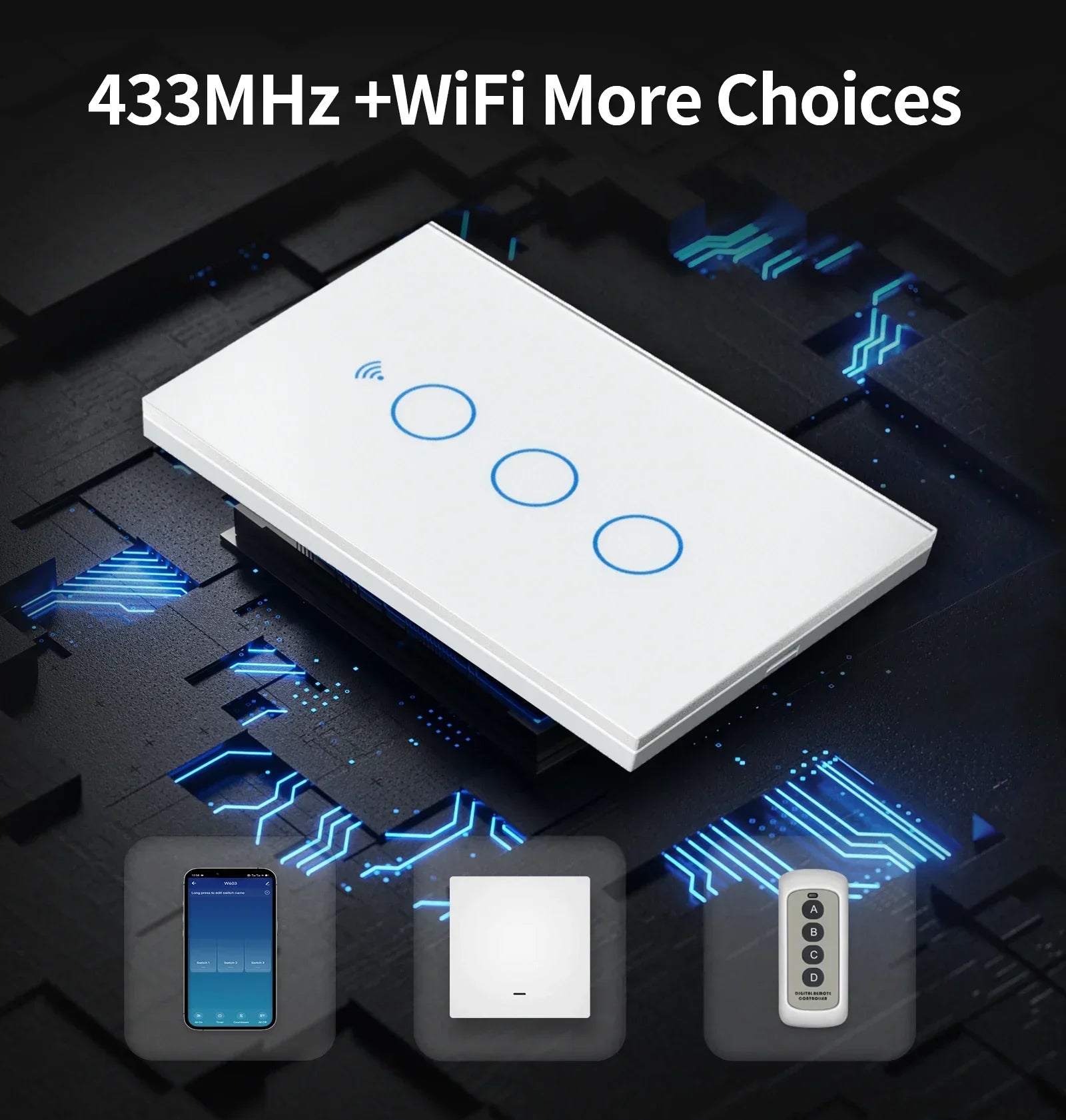 Tuya WiFi/Zigbee Smart Touch Sensor Light Switch Smart Wall Touch Switch Smart Life Work with AlexaGoogle Home 1/2/3/4 Gang