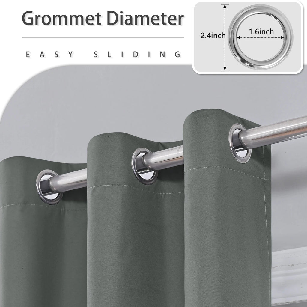 2pcs Modern 100% Blackout Curtain with Coated Lining, Curains for Bedroom, Living Room, Dining Room, Bathroom, Home Decor