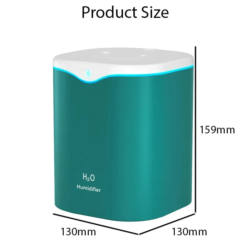 2000ML USB Air Humidifier Double Spray Port Essential Oil Aromatherapy Humificador Cool Mist Maker Fogger Purify for Home Office