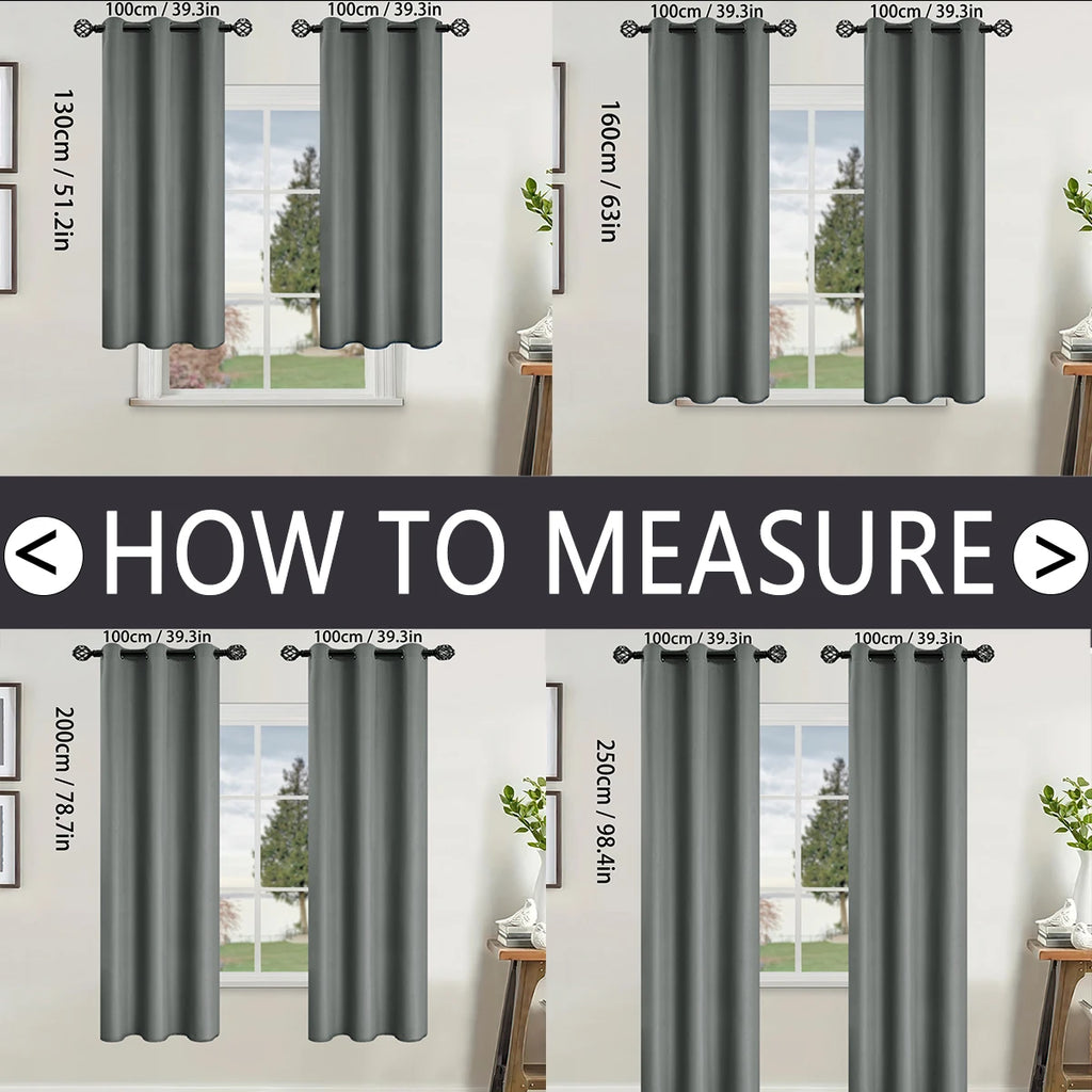 2pcs Modern 100% Blackout Curtain with Coated Lining, Curains for Bedroom, Living Room, Dining Room, Bathroom, Home Decor