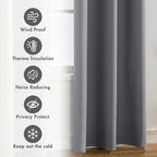 2pcs Modern 100% Blackout Curtain with Coated Lining, Curains for Bedroom, Living Room, Dining Room, Bathroom, Home Decor