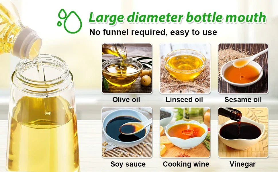 2in1 Olive Oil Dispenser Bottle 500ml Plastic Oil Sprayer for Cooking Oil Spray Tank BBQ Baking Picnic Kitchen Tools for Home