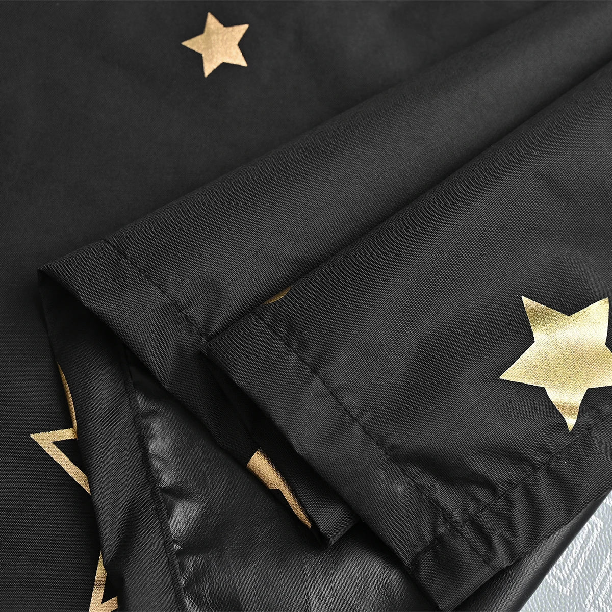 1pc Modern 100% Blackout Curtain Grommet Top, Big Star and Moon Pattern Window Curtains for Living Room Bedroom, Home Decor