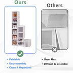 6 Layers Shoes Box Foldable Transparent Sneaker Shoe Storage Organizers Box Stackable Dustproof High-top Cabinet Shoe Rack Shelf