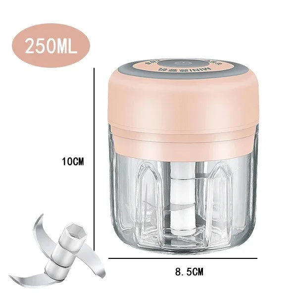 100ML/250ML Electric  Meat Mincer Garlic Chopper Rotate Garlic Press Crusher Vegetable Onion Cutter Kitchen Cooking Accessories