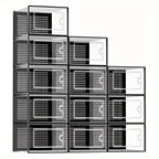 6/12 thick transparent shoe boxes with lids, shoe storage and organizing boxes, foldable and stackable shoe racks, space saving