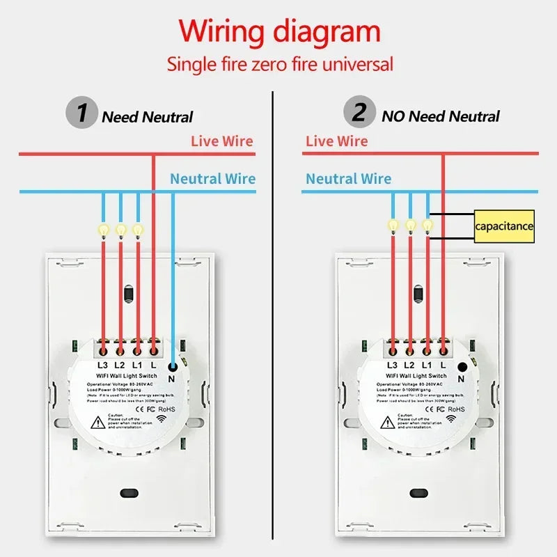 Tuya WiFi/Zigbee Smart Touch Sensor Light Switch Smart Wall Touch Switch Smart Life Work with AlexaGoogle Home 1/2/3/4 Gang