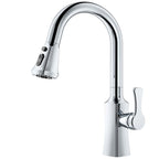 Hot And Cold Kitchen Black Pull-out Rotating Sink Faucet