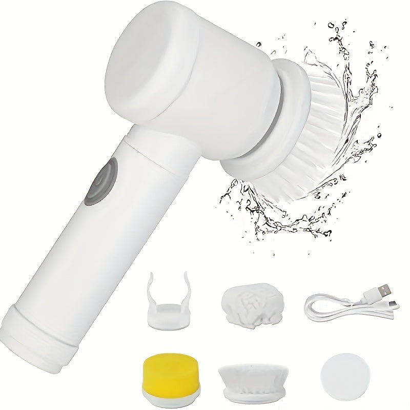 Handheld Power Brush 360° Rotary Cleaning for Kitchen & Bathroom USB Rechargeable