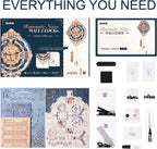 Robotime ROKR 3D Wooden Puzzle Time Art Romantic Notes Wall Clock Model Toys For Children Kids