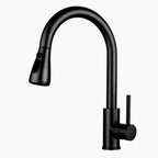 304 Stainless Steel Brushed Black Flat Tee Kitchen Sink Pull-out Hot And Cold Water Faucet