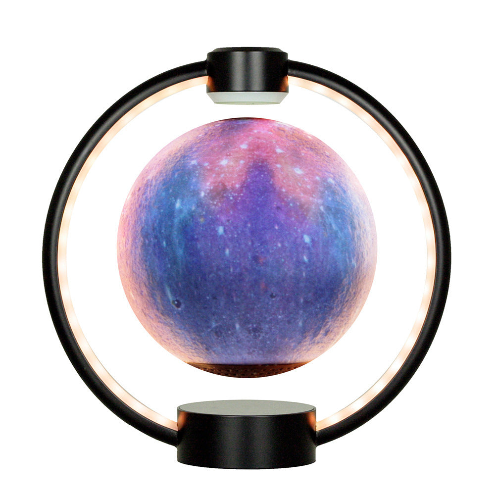 Magnetic Levitation Moon Light 3D Printing Planet Light Bluetooth Speaker, Warm Atmosphere Night Light Creative Magnetic