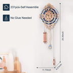 Robotime ROKR 3D Wooden Puzzle Time Art Romantic Notes Wall Clock Model Toys For Children Kids